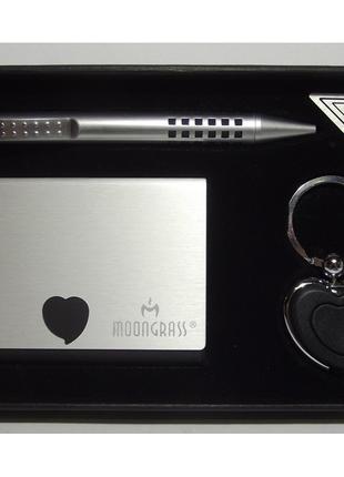 Подарочный набор MOONGRASS: ручка + брелок + визитница﻿