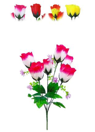 Искуственные цветы Букет Розы "Киев", 6 голов, 390мм