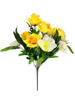 Штучні квіти Букет Троянди і Орхідеї, 11 голів, 490 мм