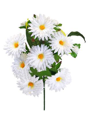 Штучні квіти Букет Ромашки загостреним, біла, 11 голів, 520 мм