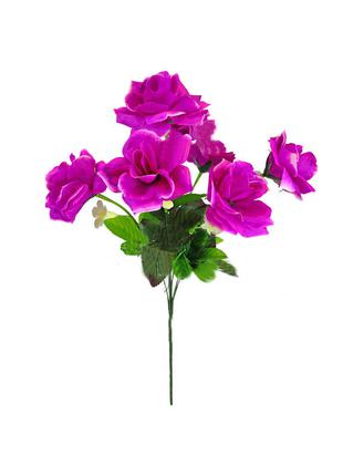 Искусственные цветы Букет Розы с колокольчиком, 7 голов, 450 мм