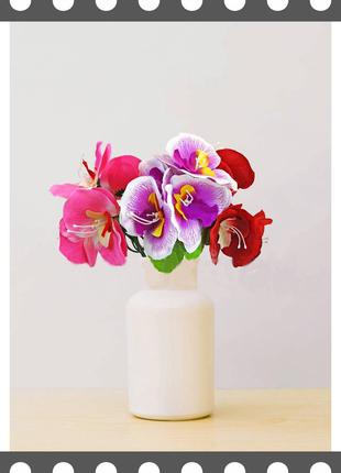 Искусственные цветы Бордюрный букет Орхидеи, 5 голов, микс, 25...