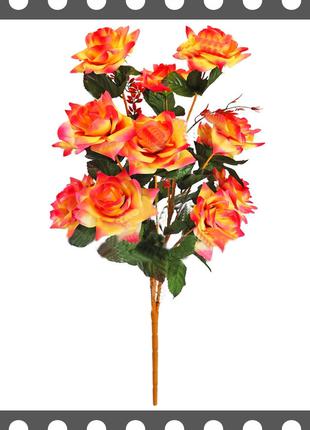 Искусственные цветы Букет открытой Розы VIP, 13 голов ∅130 мм,...