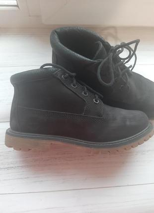 Оригинальные ботинки черные нубук timeberland waterproof 37 р