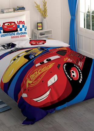 Детское постельное белье Tac Disney Cars Race полуторка на рез...