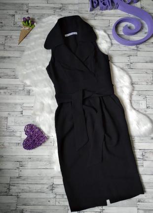 Платье черное с запахом и с поясом женское zara basic