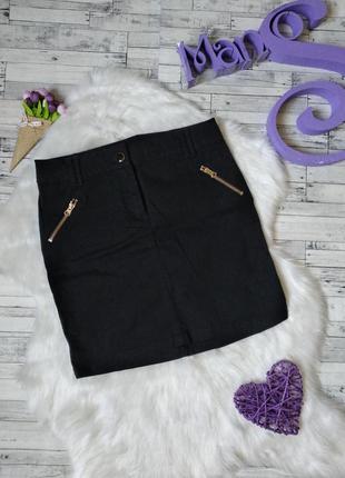 Юбка женская черная джинс размер 44 s