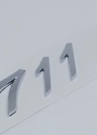 Надпись 711 Porsche Цифры Порше на крышку багажника Хром 95855...