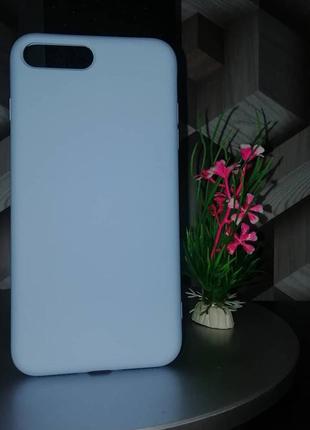 Силиконовый чехол для iphone 8 plus голубой