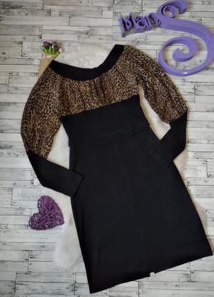 Платье sisline женское черное с леопардовыми вставками