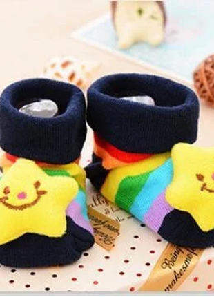 Хлопковые носочки с игрушкой для новорожденных 3-18 месяцев, з...
