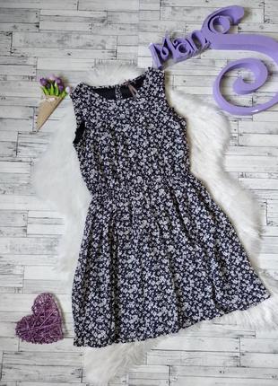 Платье next на девочку шифон черное с цветами