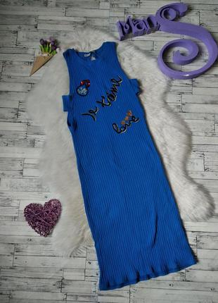 Летнее платье glo-story женское синее облегающее
