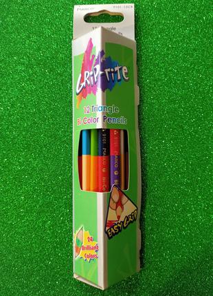 Набор цветных карандашей Marco 12/24цв. Grip-Rite