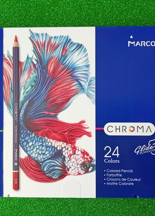 Набор цветных карандашей Marco Chroma 24 цвета в металлическом...