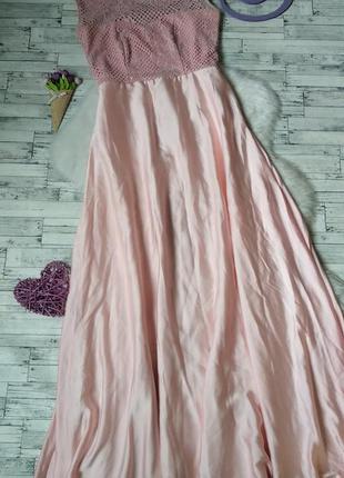 Длинное нарядное платье розовое
