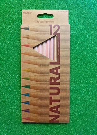 Набір кольорових олівців Marco 12 кольорів Natural