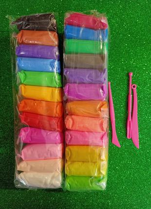Легкий воздушный пластилин самозастывающий 24 цвета