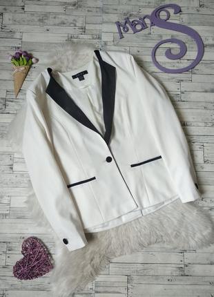 Пиджак женский белый amisu с черными вставками