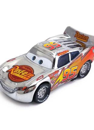 Disney Pixar Cars Lightning McQueen Silver Тачки Mattel Блиска...
