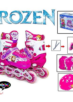Комплект роликів Disney Frozen Pink. Світяться всі 4 колеса!