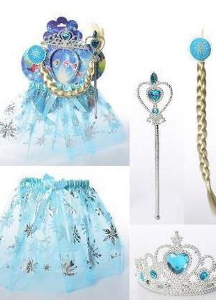 Набор Эльза Frozen "Холодное Сердце" (коса, юбка,корона и пало...