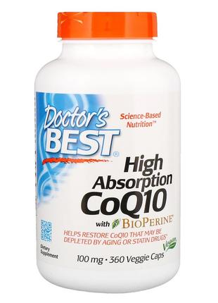 Коэнзим Doctor's Best, CoQ10 с биоперином, CoQ10 with BioPerin...