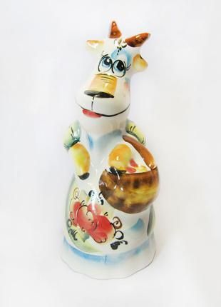 Коза з кошиком,керамічна