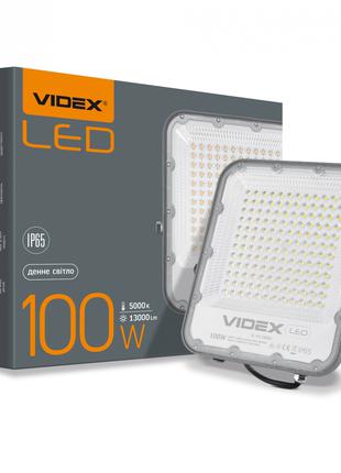 LED прожектор VIDEX PREMIUM VL-F2-1005G 100W 5000K сірий