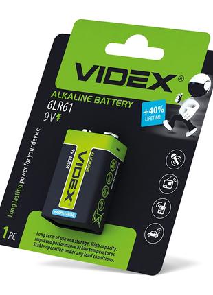 Батарейка щелочная Videx 6LR61 / 9V крона