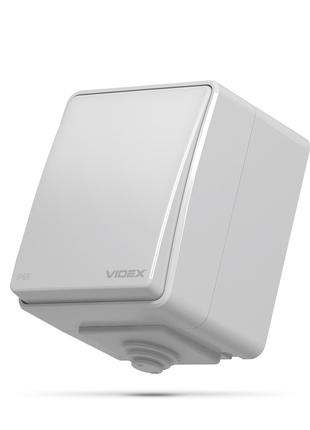 Выключатель внешний одноклавишный Videx Binera IP65 серый