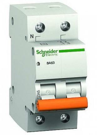 Автоматичний вимикач Schneider Electric ВА63 2P 63A C 4.5кА