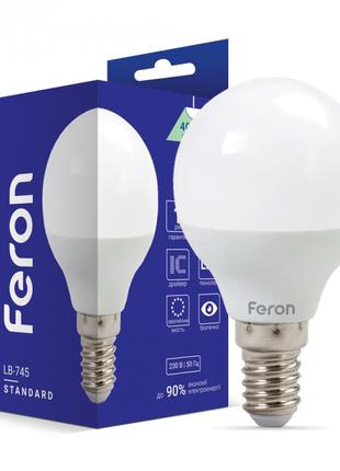 Світлодіодна лампа Feron LB-745 6W E14 4000K куля