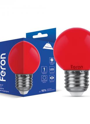 Світлодіодна лампа Feron LB-37 1W E27 червоний куля