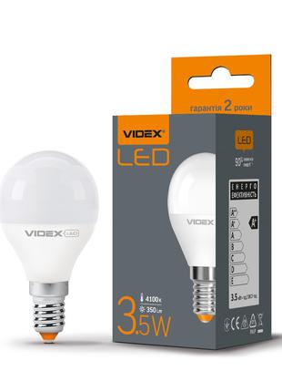 Светодиодная лампа Videx G45e 3.5W E14 4100K шар