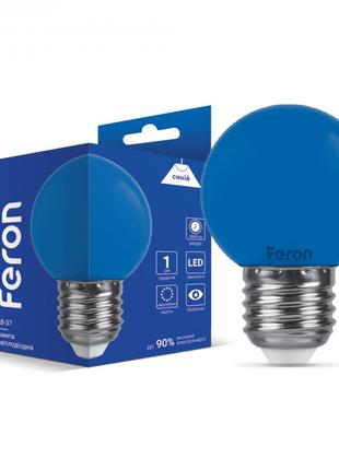 Світлодіодна лампа Feron LB-37 1W E27 синій куля
