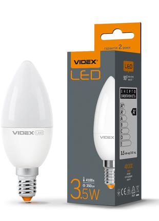 Світлодіодна лампа Videx C37e 3.5 W E14 свічка 4100K