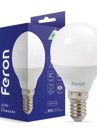 Світлодіодна лампа Feron LB-380 4W E14 4000K куля