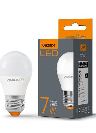 Светодиодная лампа Videx G45e 7W E27 4100K шар