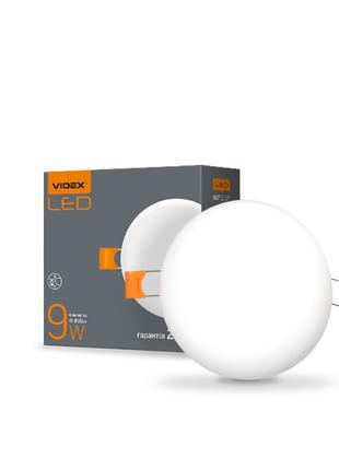 LED світильник безрамковий круглий VIDEX 9W 4100K VL-DLFR-094