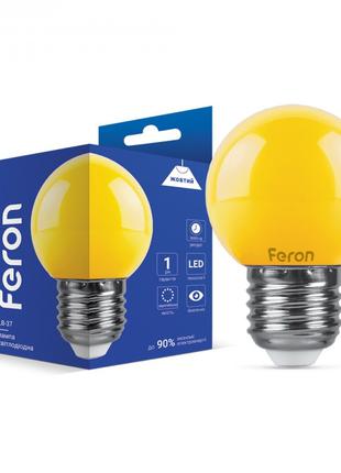 Світлодіодна лампа Feron LB-37 1W E27 жовта куля