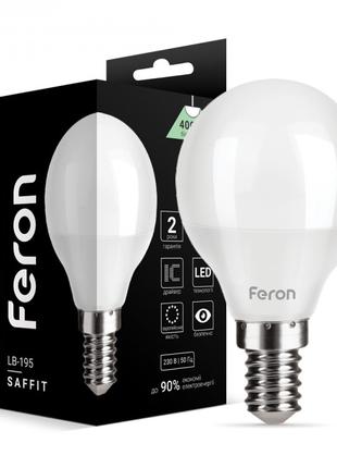Светодиодная лампа Feron LB-195 7W E14 4000K шар