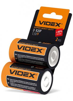 Батарейка солевая Videx R20P / D