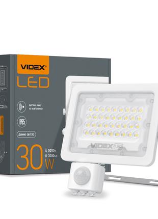 LED прожектор VIDEX F2e 30W 5000K с датчиком движения и освеще...