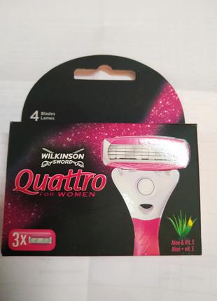 Женские кассеты картридж Wilkinson quattro 3-шт.
