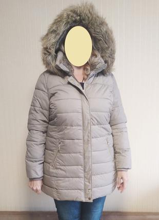 Куртка женская зимняя стеганая плащевка бежевая Dorothy Perkin...