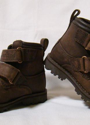 Ботинки детские демисезонные кожаные коричневые Timberland (ра...