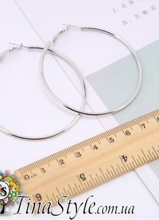 Сережки кільця, кола, кола, срібло.Діаметр 5 і 6 см.