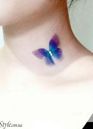 Подвеска кулон Кристалл Бабочка butterfly на леске шарм ожерел...