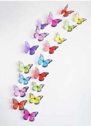 3d метелики-наклейки для прикраси будинку, комплект 18 шт, нові
